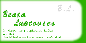 beata luptovics business card